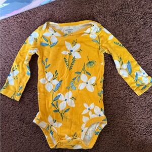 Carter's Yellow and Blue Floral Bodysuit